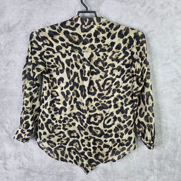 Womens Jealous Tomato Leopard Print Blouse Button Up Polyester Long Sleeve S - Picture 4 of 7